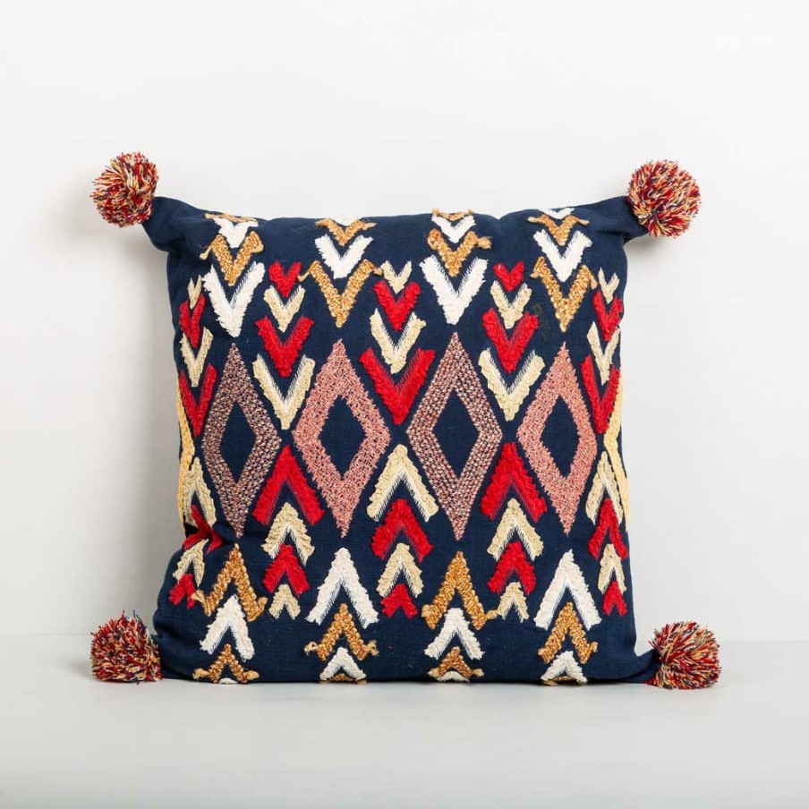 Textiles * | Elm And Oak Fez Multi Embroidered Cushion