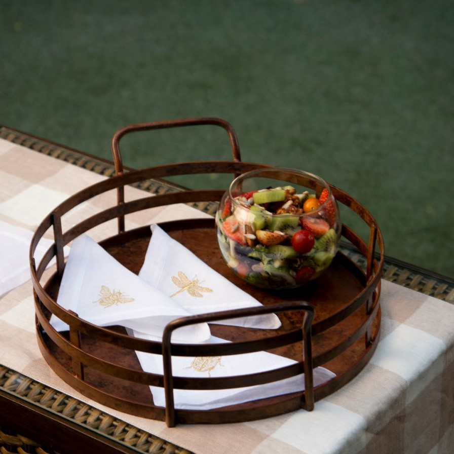 Table Top * | Elm & Oak Tuscan Round Tray (Small)