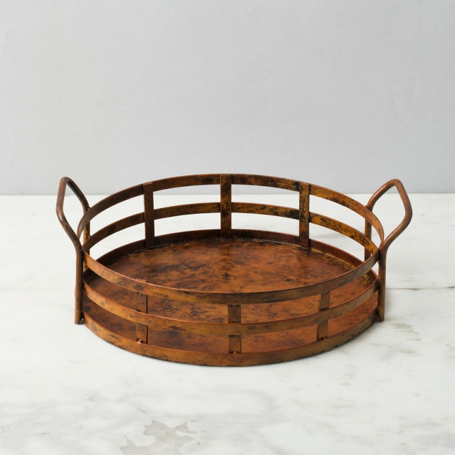 Table Top * | Elm & Oak Tuscan Round Tray (Small)