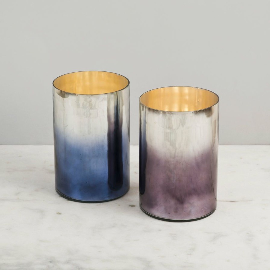 Table Top * | Elm & Oak Cecilia Dusk Ombre Pillar Candle Holders (Set Of 2)