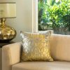 Textiles * | Elm And Oak Bright Gold Foil Printed Cushion