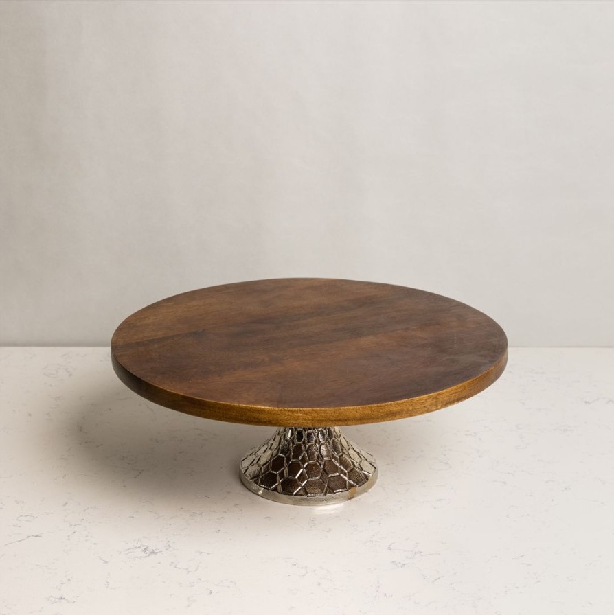 Table Top * | Elm & Oak Embossed Honeybee Cake Stand Table Top