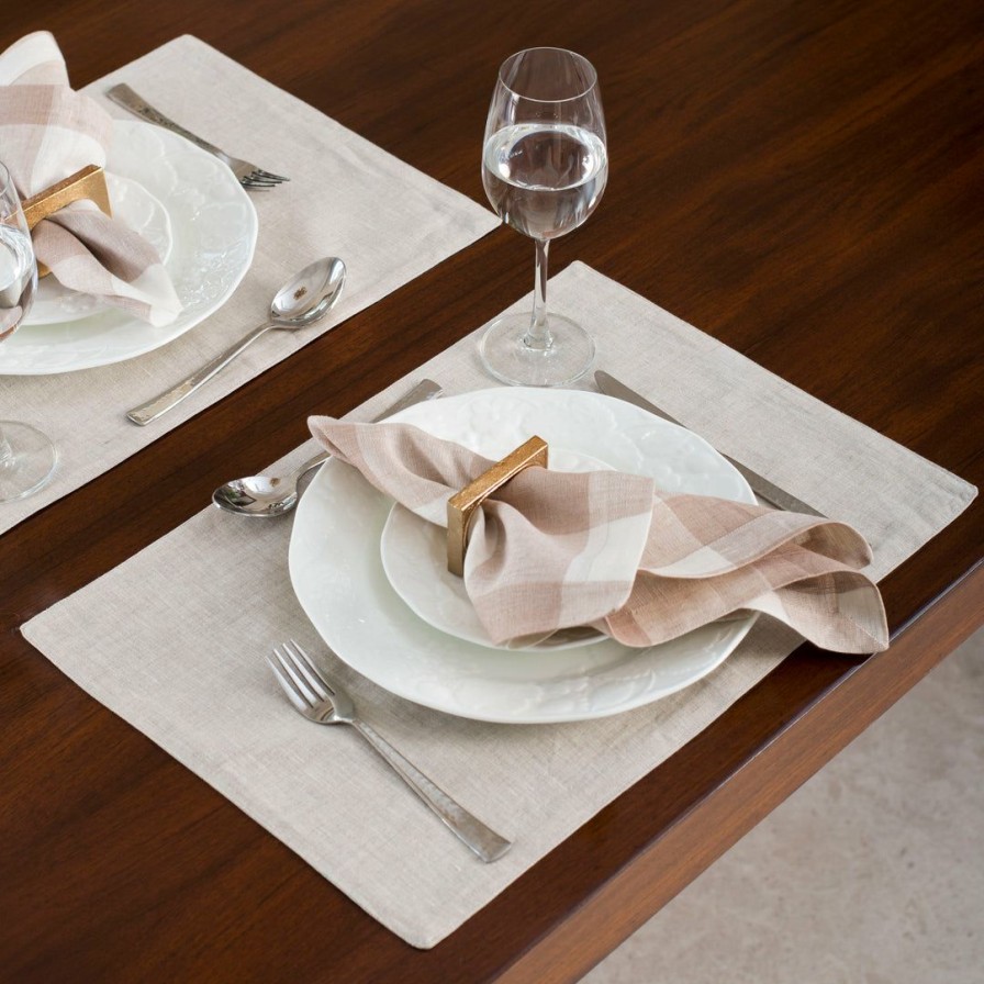 Textiles * | Elm & Oak Salento Plain Placemats (Set Of 4)