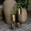 Table Top * | Elm & Oak Golden Haze Planters (Set Of 2) Accessories