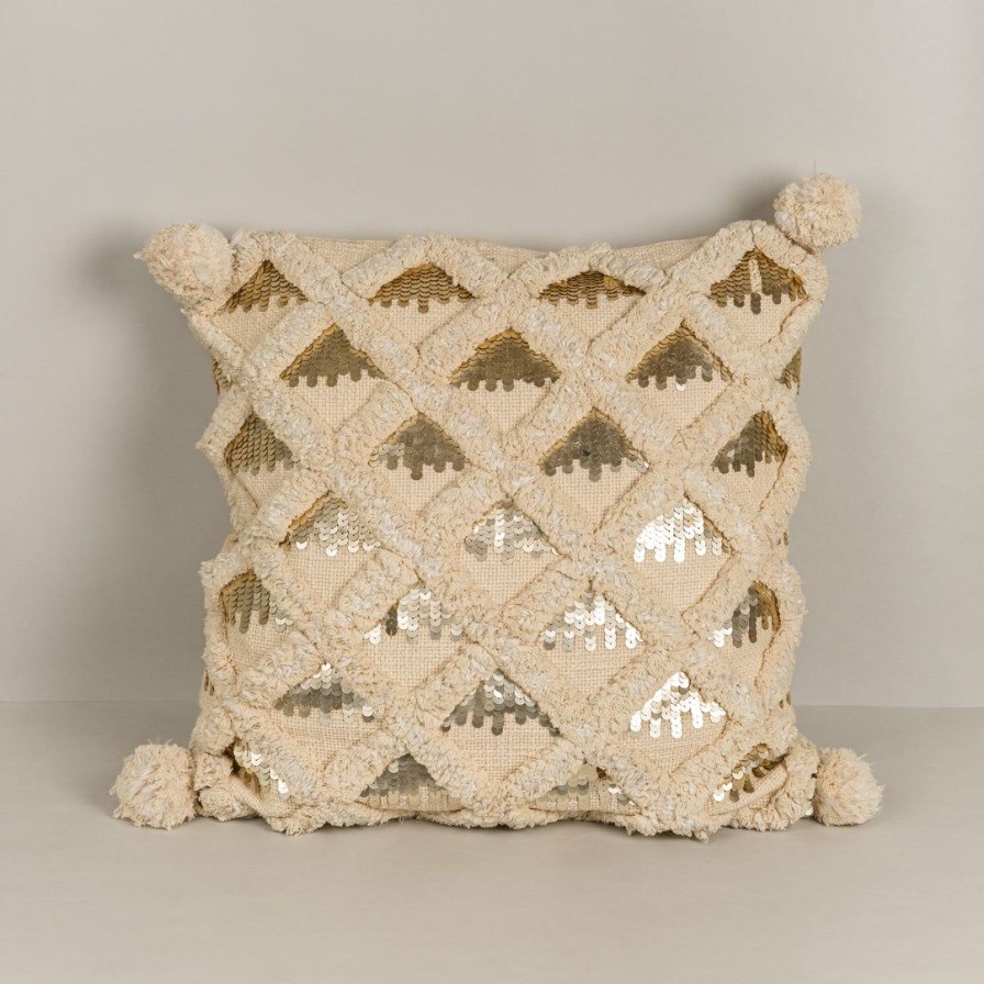 Textiles * | Elm And Oak Antique Gold Foil Printed Cushion Textiles