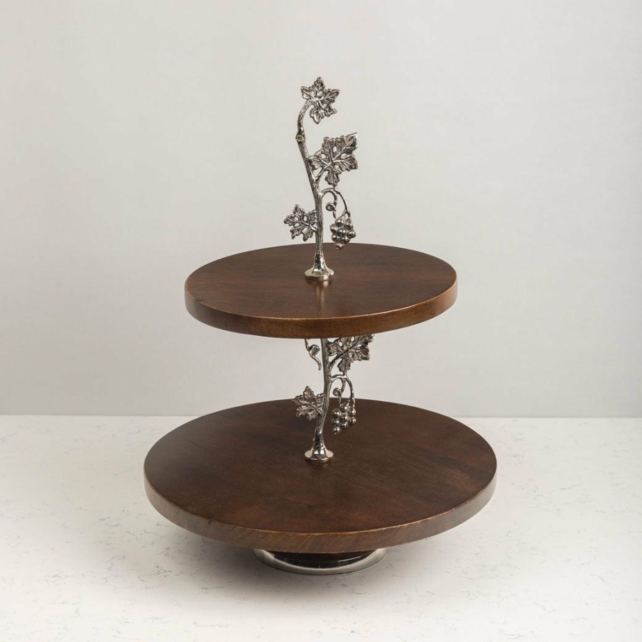 Table Top * | Elm And Oak Table Top Grape Wine Two-Tiered Cake Stand