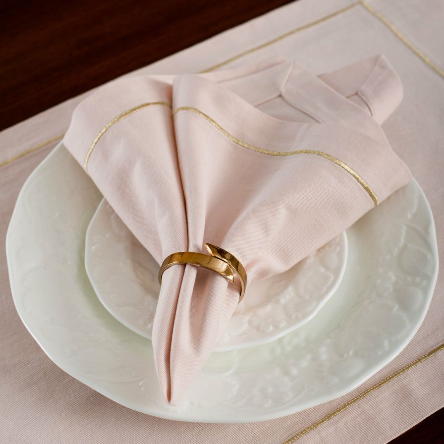 Textiles * | Elm & Oak Textiles Serena Pink Napkins (Set Of 4)