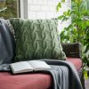 Textiles * | Elm And Oak Textiles Turf Green Cable Knit Cushion