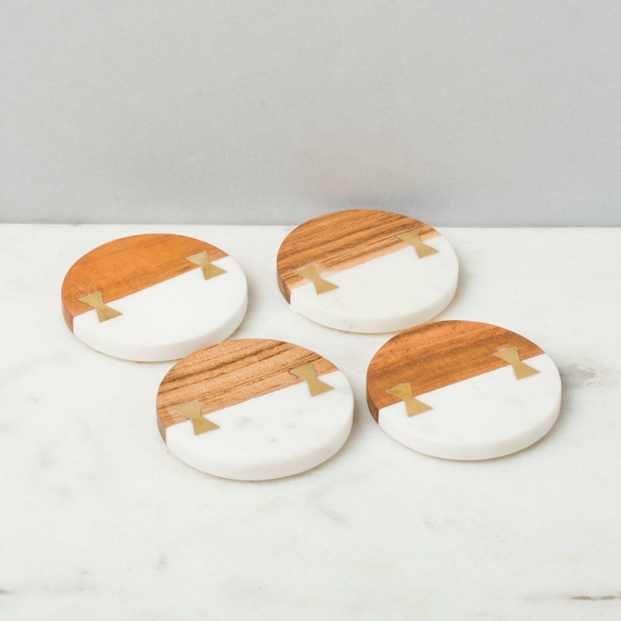 Barware * | Elm & Oak Reine Coasters (Set Of 4)