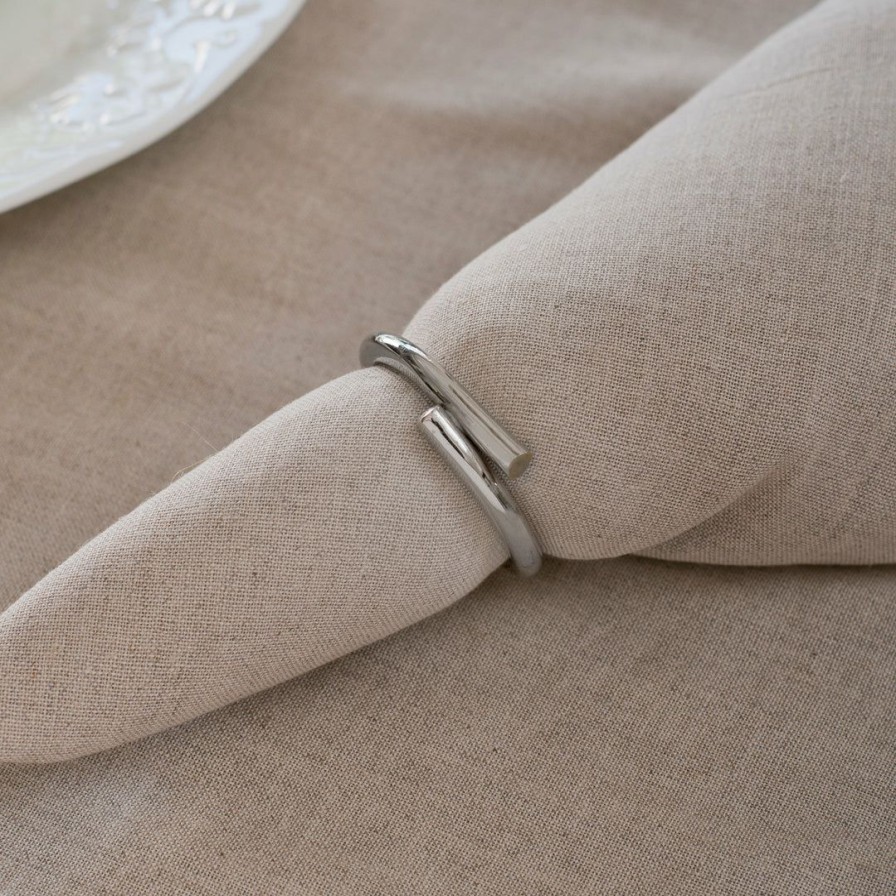 Table Top * | Elm & Oak Table Top Kyle Napkin Rings (Nickel)