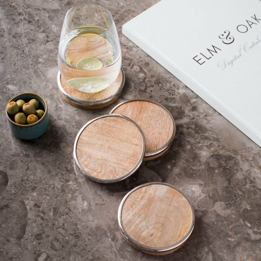 Barware * | Elm & Oak Verona Coasters (Set Of 4)