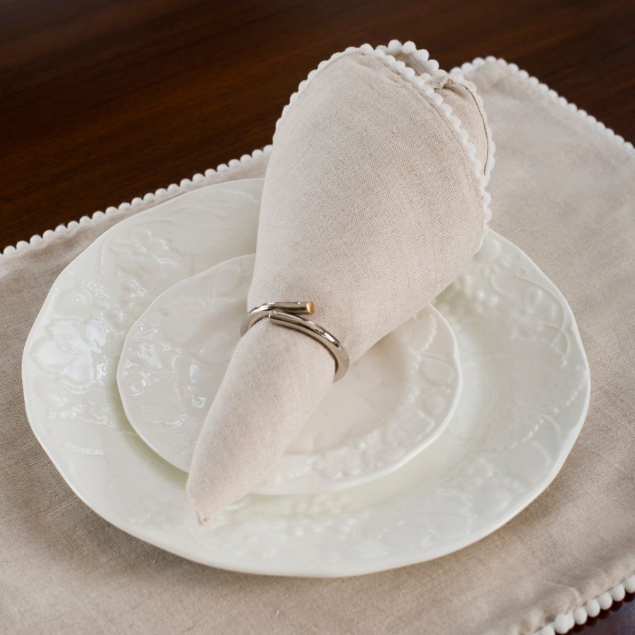 Textiles * | Elm & Oak Chloe Taupe Napkins (Set Of 4) Textiles