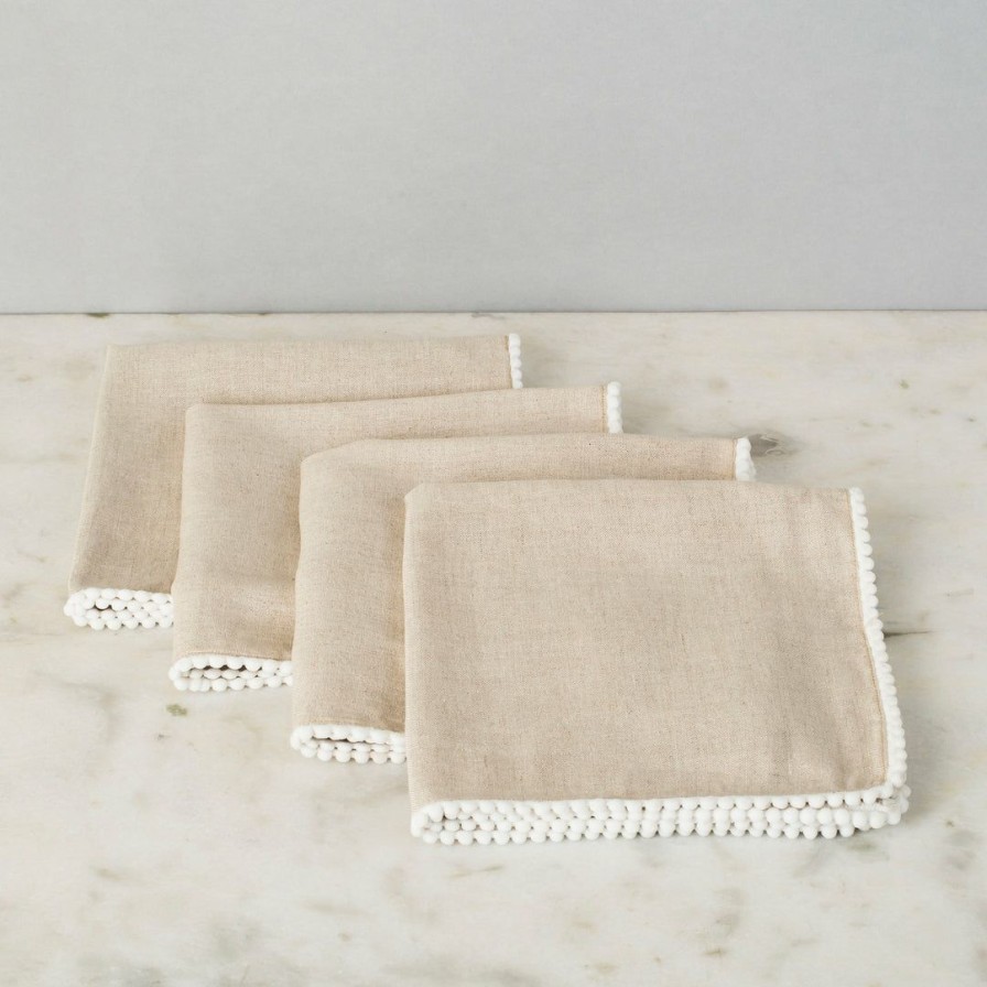 Textiles * | Elm & Oak Chloe Taupe Napkins (Set Of 4) Textiles