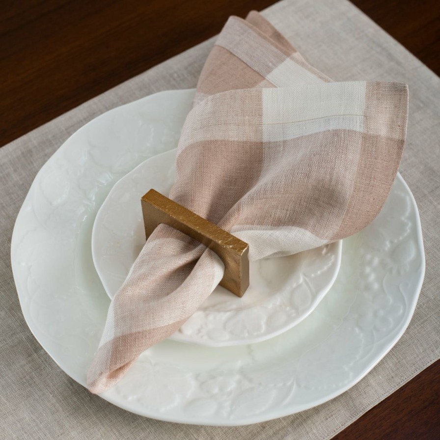 Textiles * | Elm & Oak Textiles Salento Checkered Napkins (Set Of 4)