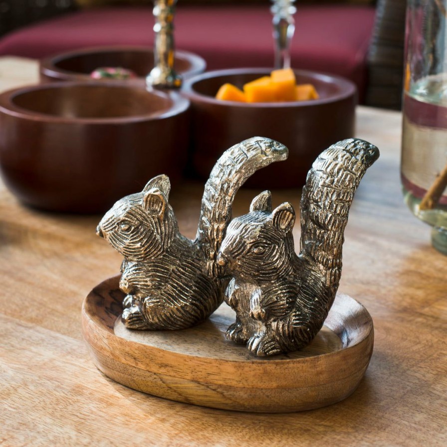 Table Top * | Elm And Oak Table Top Chestnut Oak Salt And Pepper Dispensers