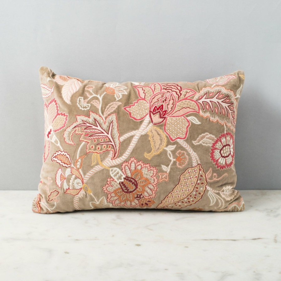 Textiles * | Elm And Oak Sarah Embroidered Cushion