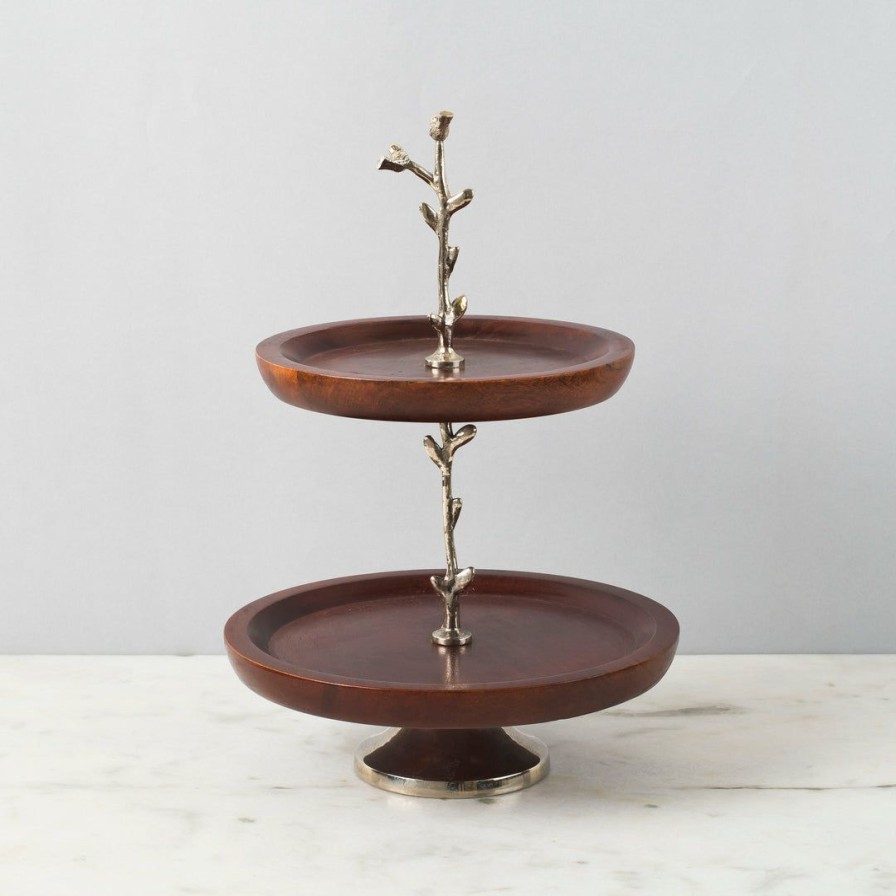 Table Top * | Elm And Oak Hummingbird Two-Tiered Cake Stand