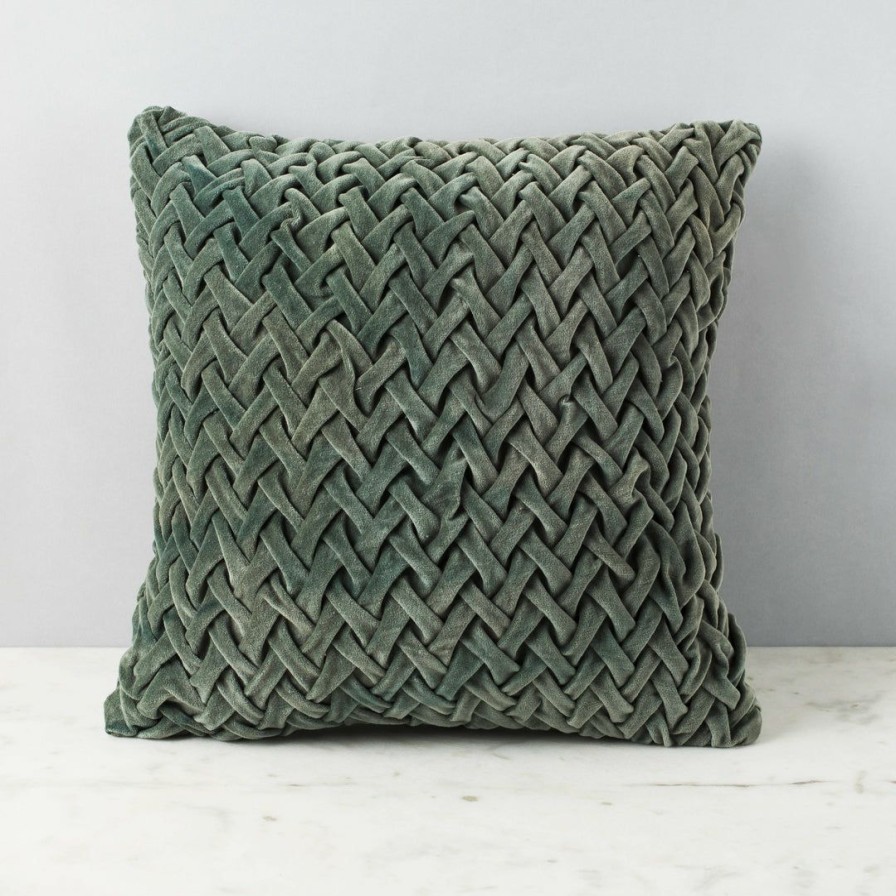 Textiles * | Elm And Oak Emiliano Olive Green Cushion Textiles