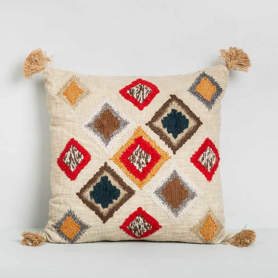 Textiles * | Elm And Oak Bohemian Multi Embroidered Cushion