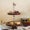 Table Top * | Elm And Oak Chestnut Oak Two-Tiered Cake Stand