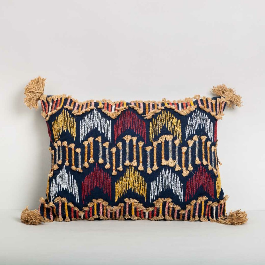 Textiles * | Elm And Oak Textiles Mamounia Multi Embroidered Cushion