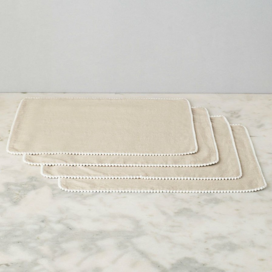 Textiles * | Elm & Oak Chloe Taupe Placemats (Set Of 4) Textiles