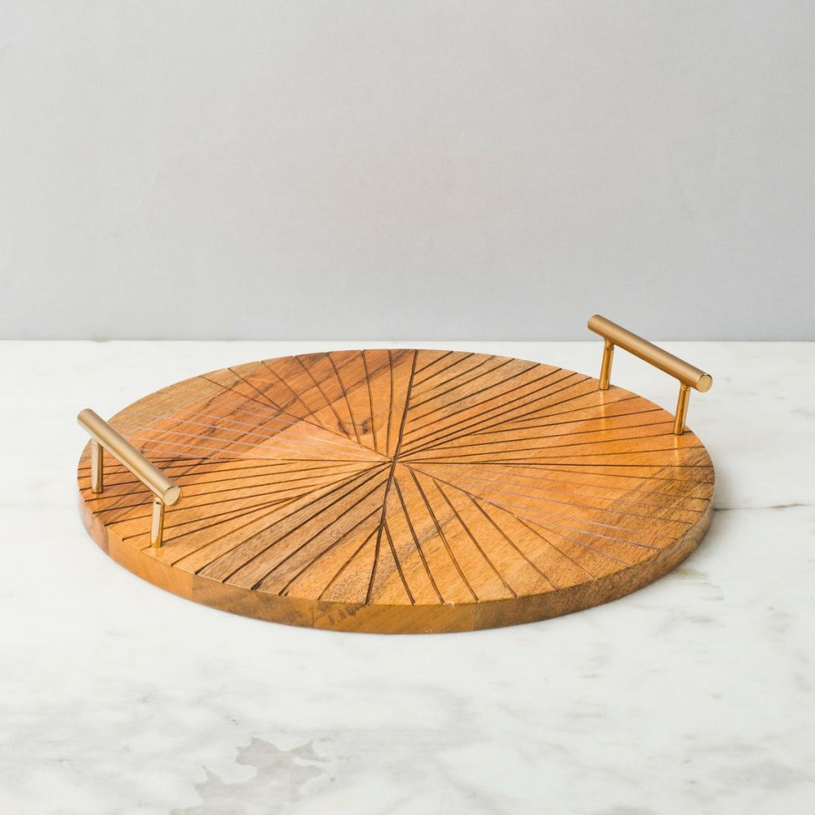 Table Top * | Elm & Oak Table Top Milano Round Tray (Large)