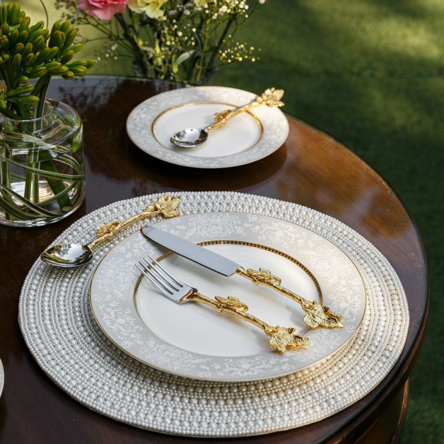 Textiles * | Elm And Oak Silver Moon Beaded Placemat