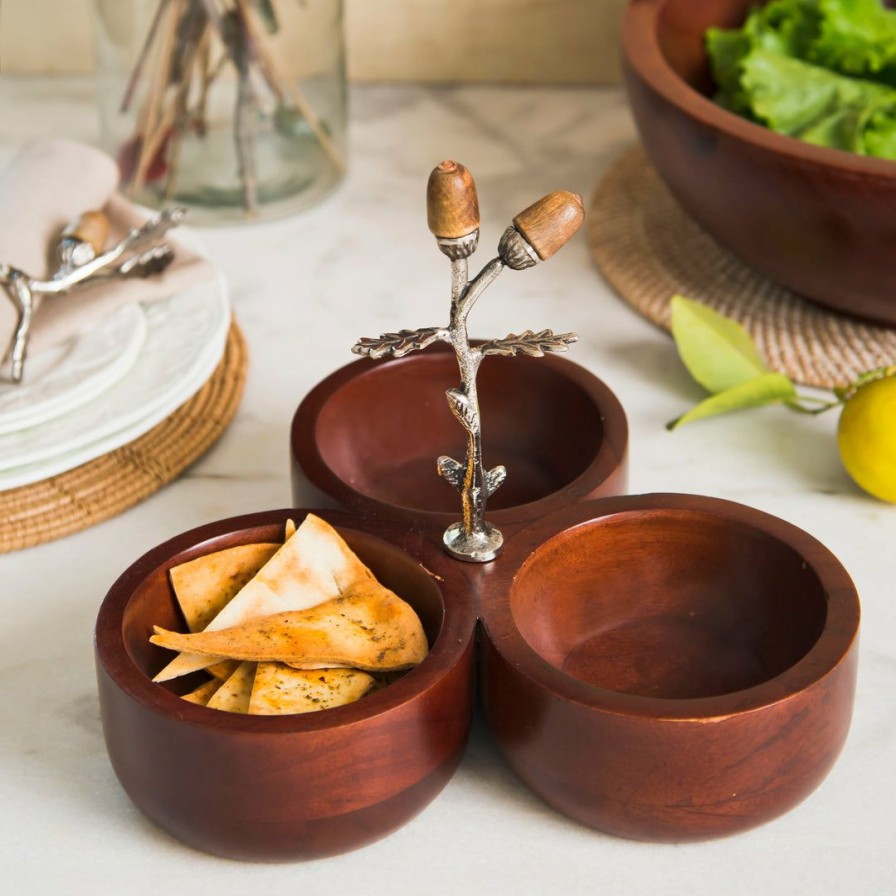 Table Top * | Elm And Oak Table Top Chestnut Oak Condiment Bowls