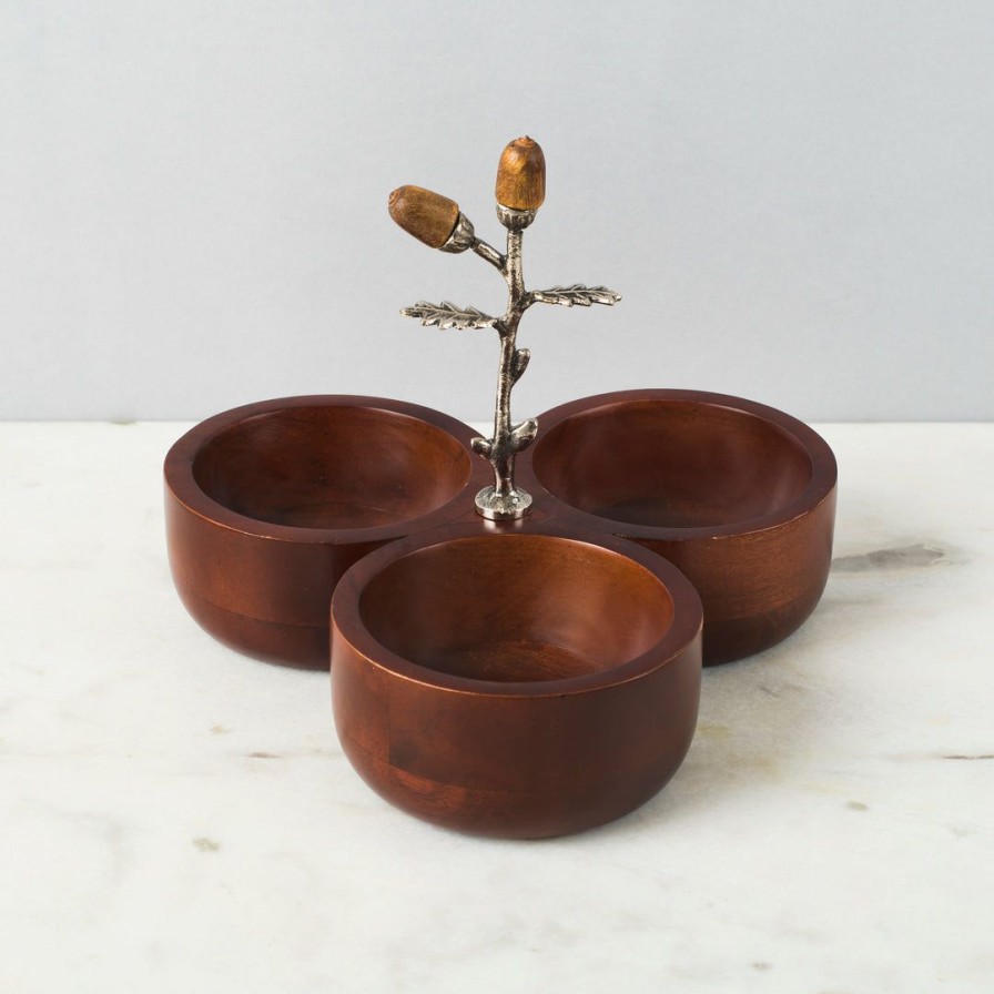 Table Top * | Elm And Oak Table Top Chestnut Oak Condiment Bowls