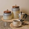 Table Top * | Elm & Oak Belgravia Glass Canisters- Cloudy Grey / Pearl (Set Of 2)