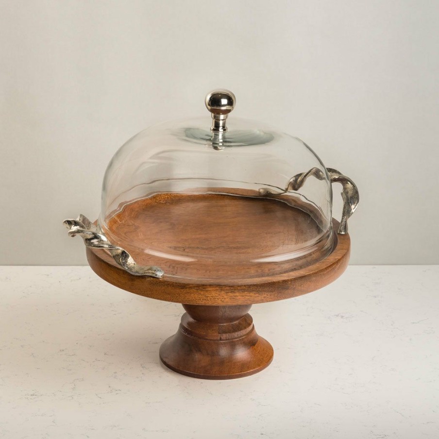 Table Top * | Elm And Oak Table Top Andreas Classic Cake Stand With Glass Dome