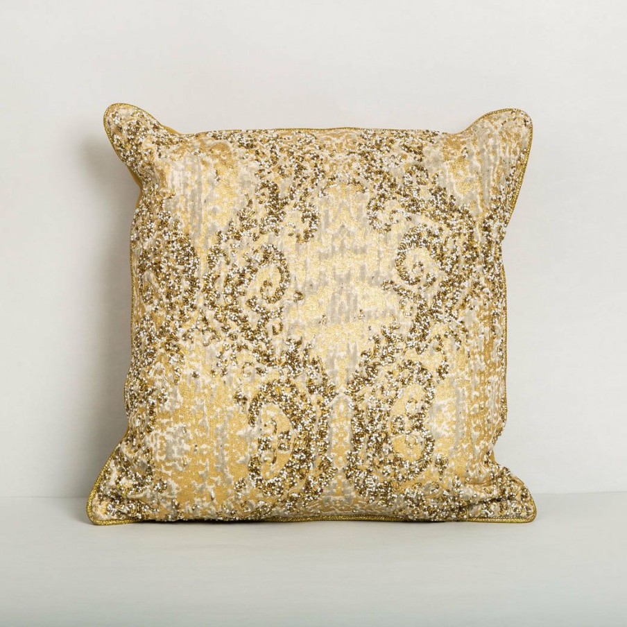 Textiles * | Elm And Oak Textiles Amber Gold Foil Printed Cushion