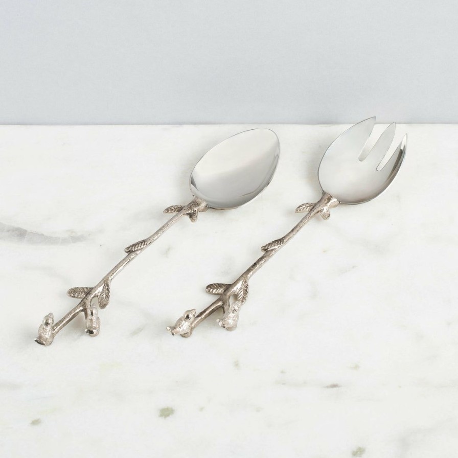 Flatware * | Elm And Oak Hummingbird Salad Servers (Set Of 2)