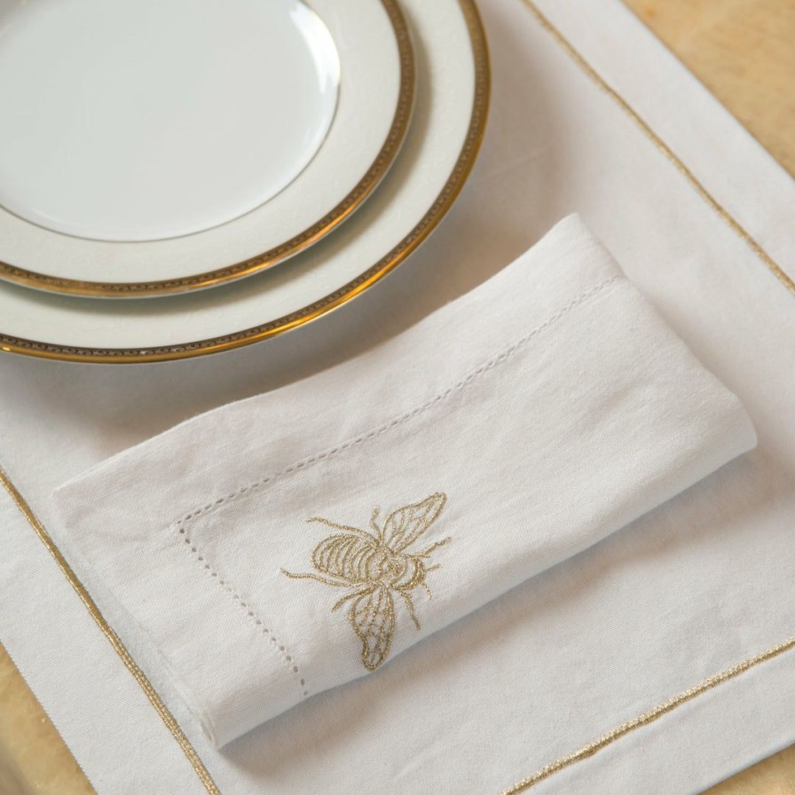 Textiles * | Elm & Oak Honeybee Dinner Napkins (Set Of 4) Textiles