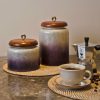 Table Top * | Elm & Oak Accessories Belgravia Glass Canisters- Pearl / Purple (Set Of 2)