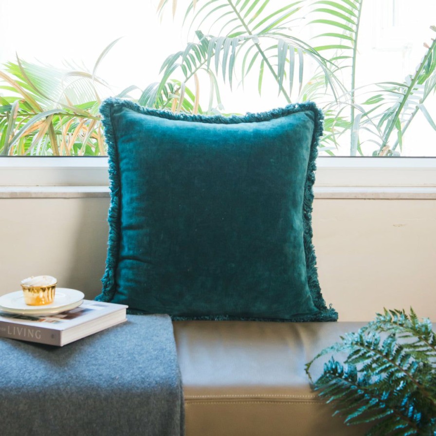 Textiles * | Elm And Oak Lugano Antique Green Cushion Textiles