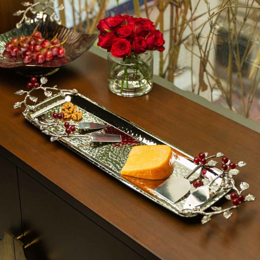 Table Top * | Elm And Oak Red Berry Rectangular Cheese Platter