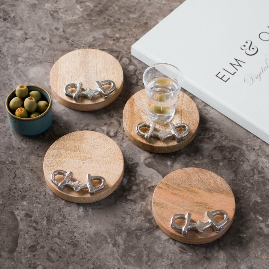 Barware * | Elm & Oak Gatsby Coasters (Set Of 4) Barware