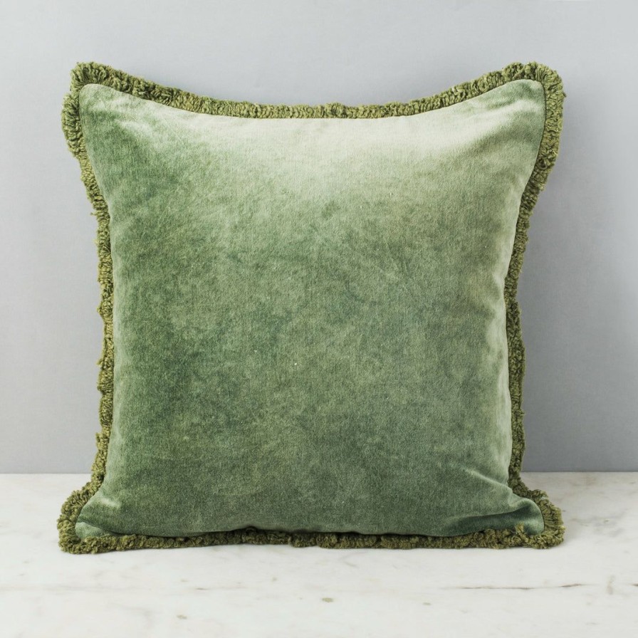 Textiles * | Elm And Oak Lugano Olive Green Cushion Textiles