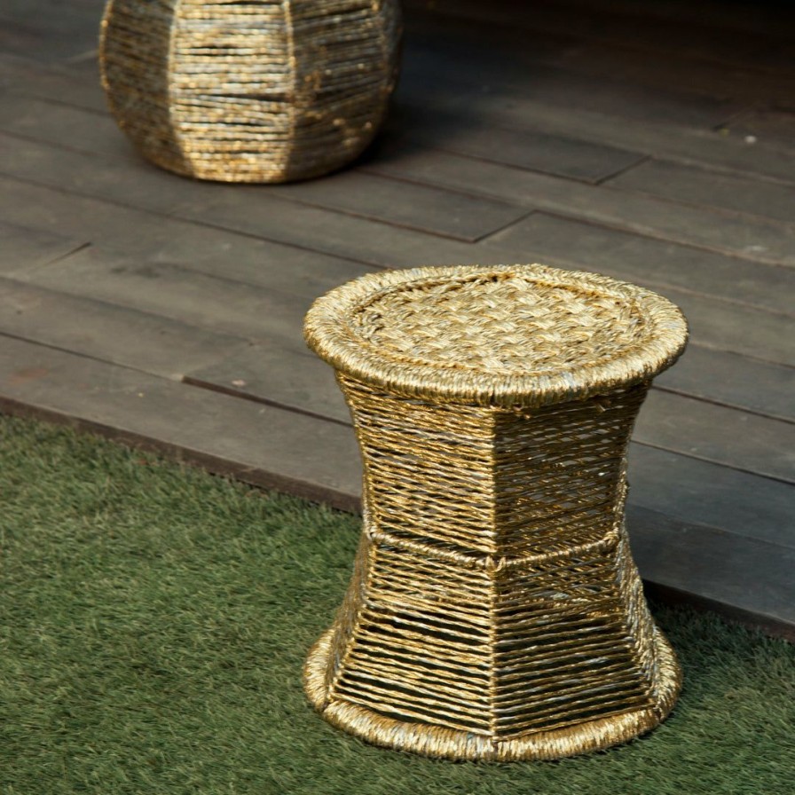 Table Top * | Elm & Oak Stools Lanai Cane Stool